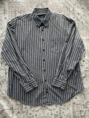 Burberry Vintage Button-Up Multi Stripe Cotton Shirt